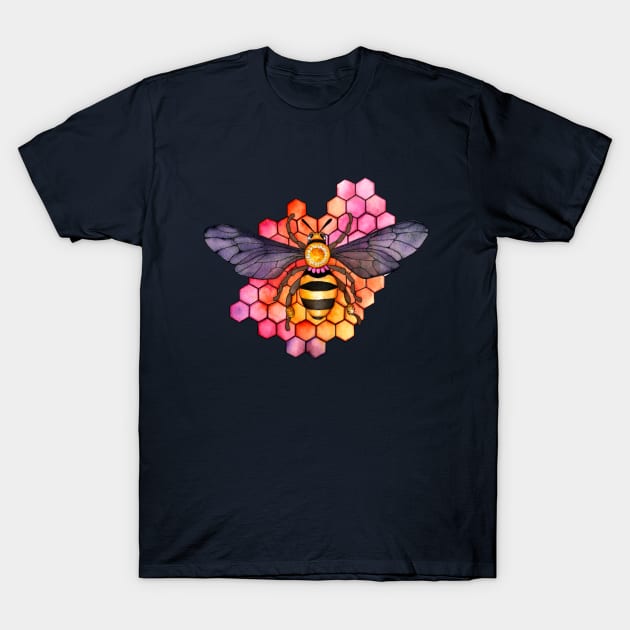 Honeycomb Bee T-Shirt by SandraGale Art